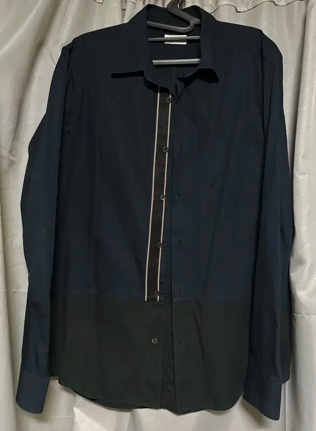 드리스 반 노튼 컬러블럭 테이프 셔츠 상품이미지1