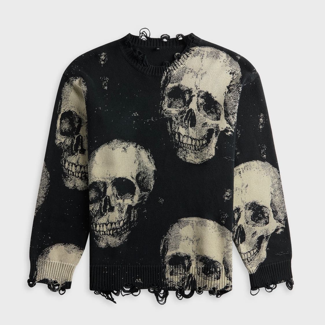 [XXS,XS]알써틴 R13 25fw 보이프렌드 스컬 니트/블랙 상품이미지1