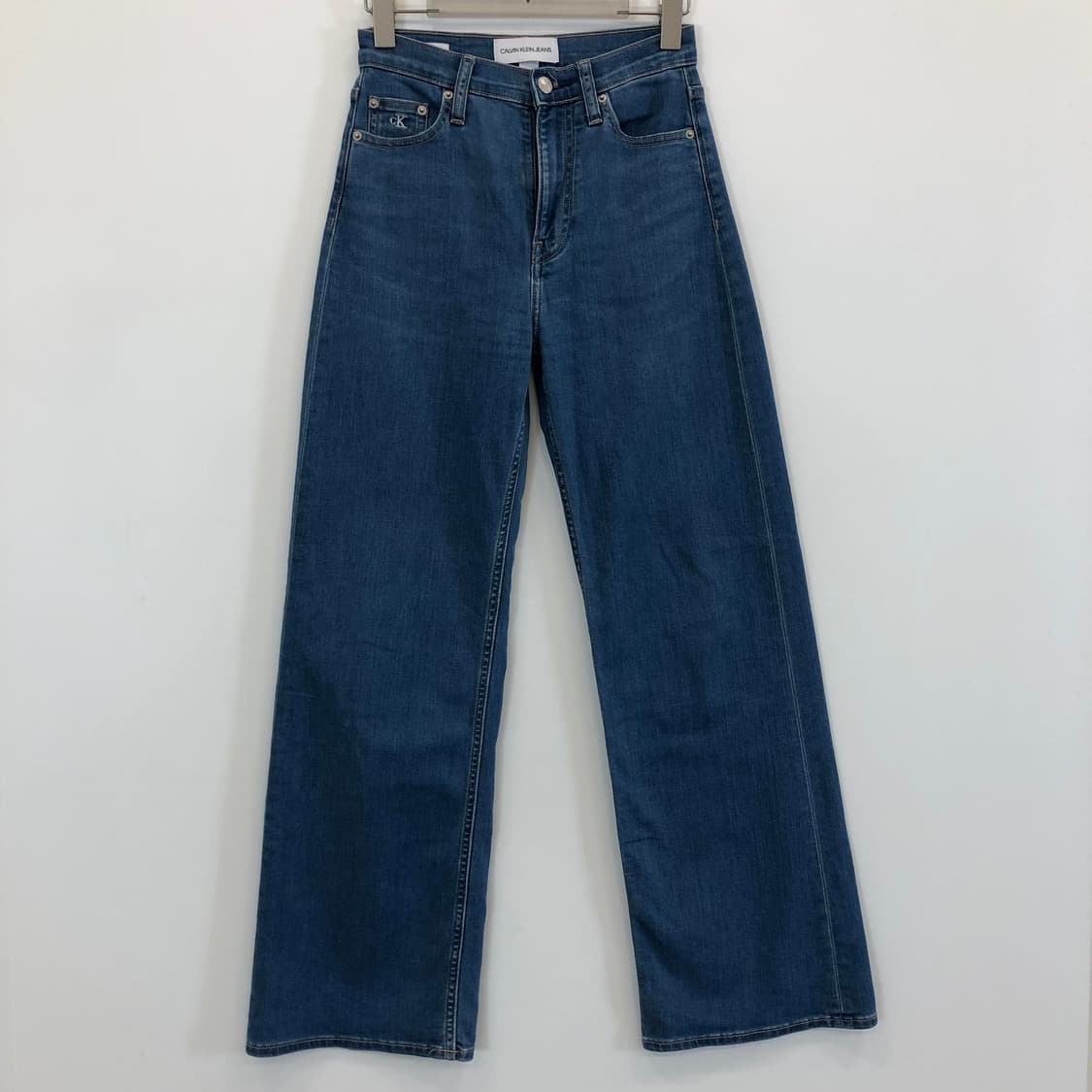 ck 캘빈클라인 와이드레그 레더패치 데님진 25 인치 상품이미지1