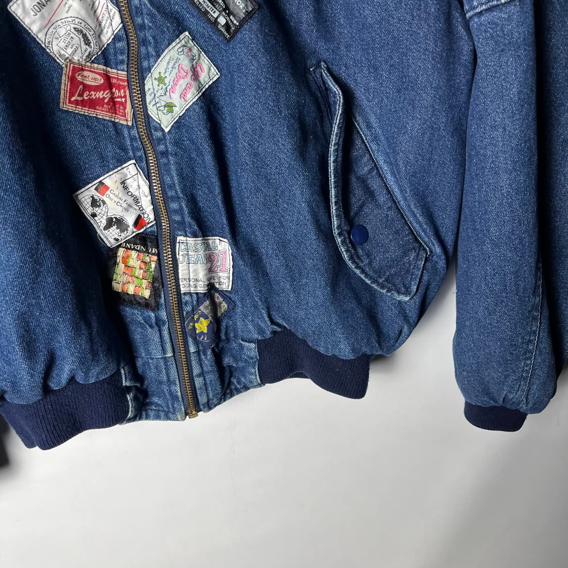 [JPN] 90's 재팬 빈티지 패치 데님 봄버자켓 상품이미지4