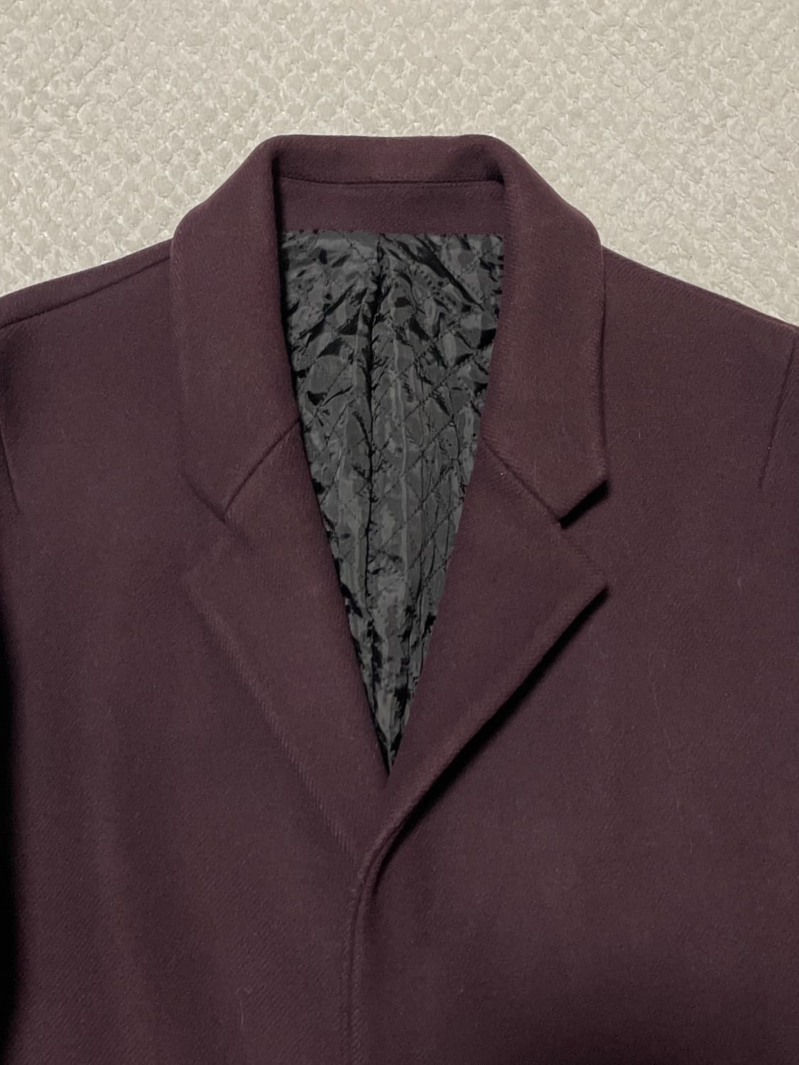 SYSTEM HOMME 시스템옴므 캐시미어 블렌드 양모 싱글 코트 버건디 상품이미지6