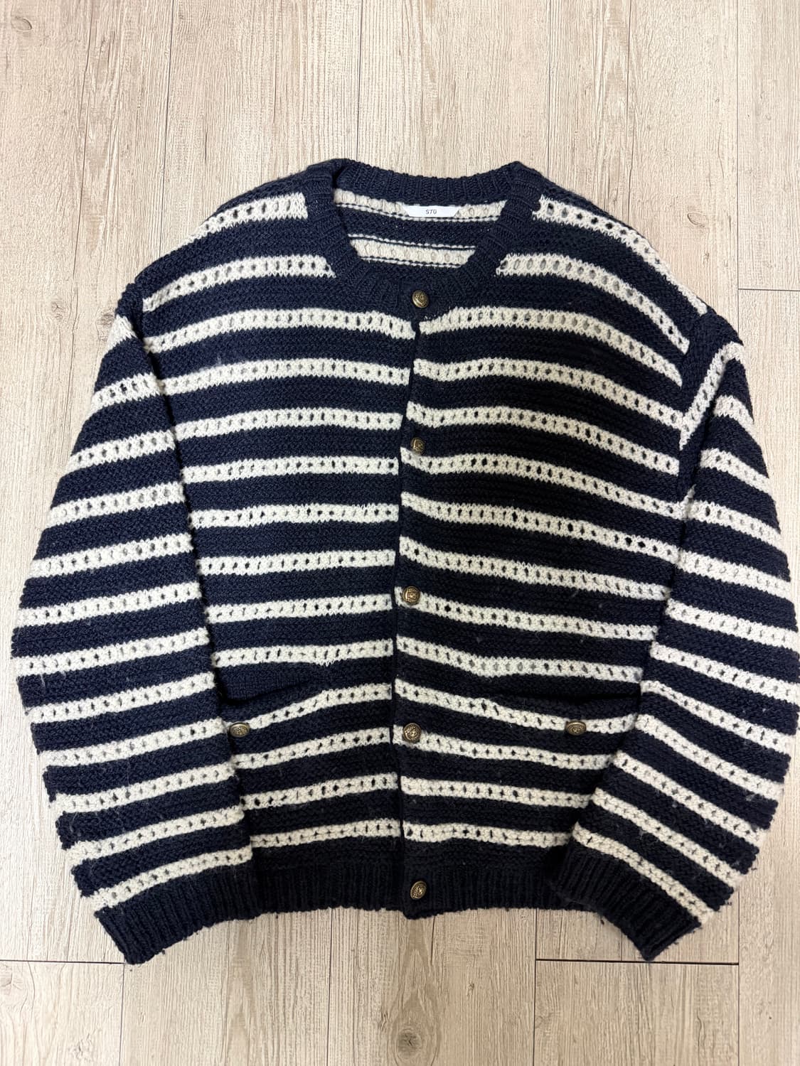 STU 스트라이프 가디건 L 상품이미지1