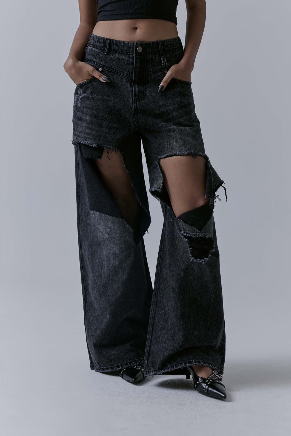 트리밍버드 컷아웃 데미지 데님 팬츠 Flip Cut-out Damage  상품이미지5