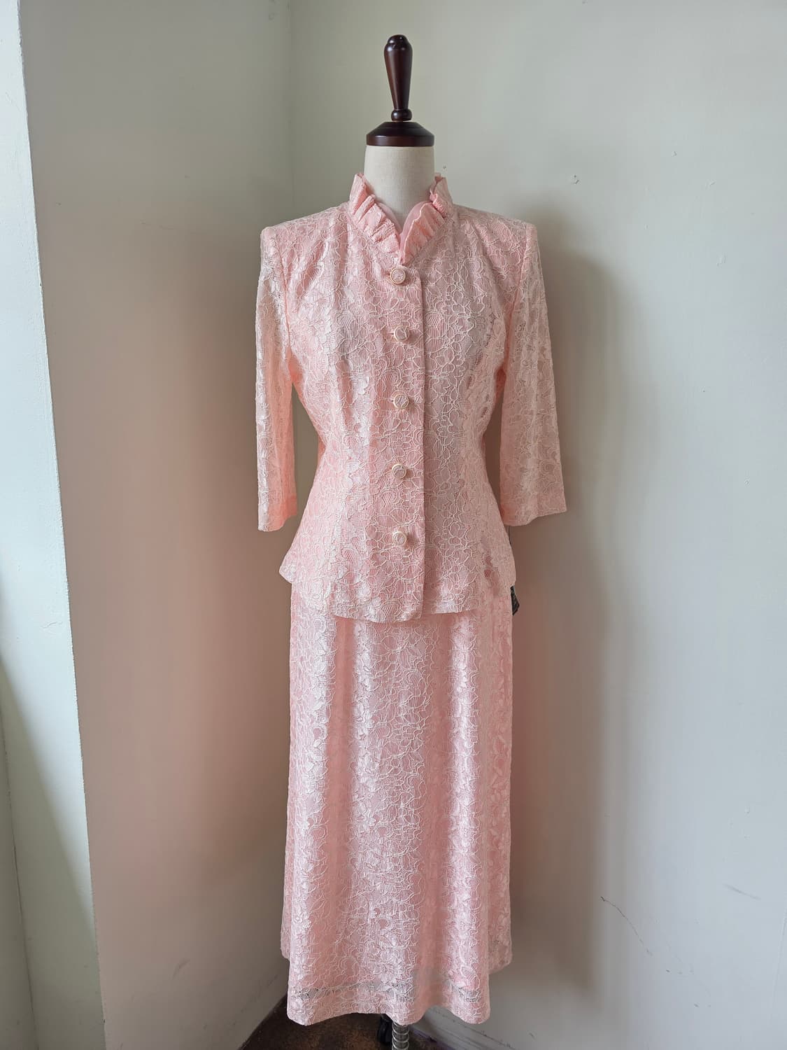 미착용 새상품 오간자 프릴 레이스 셋업 상품이미지2