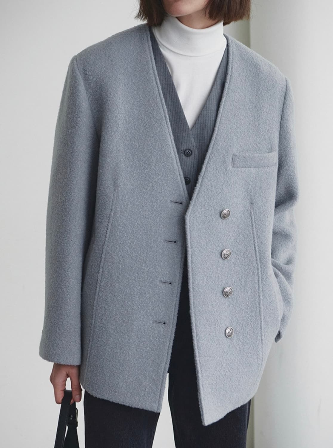 루에브르 collarless boucle jacket 상품이미지2
