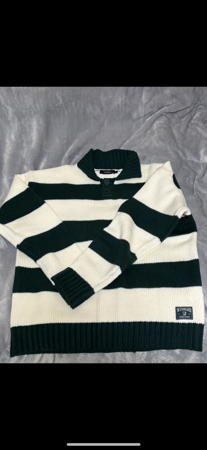 W.Standard 스트라이프 카라 니트 F 상품이미지1