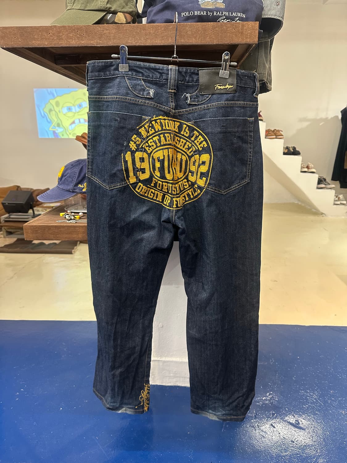 2000s fubu 푸부 백로고 데님 팬츠 상품이미지3