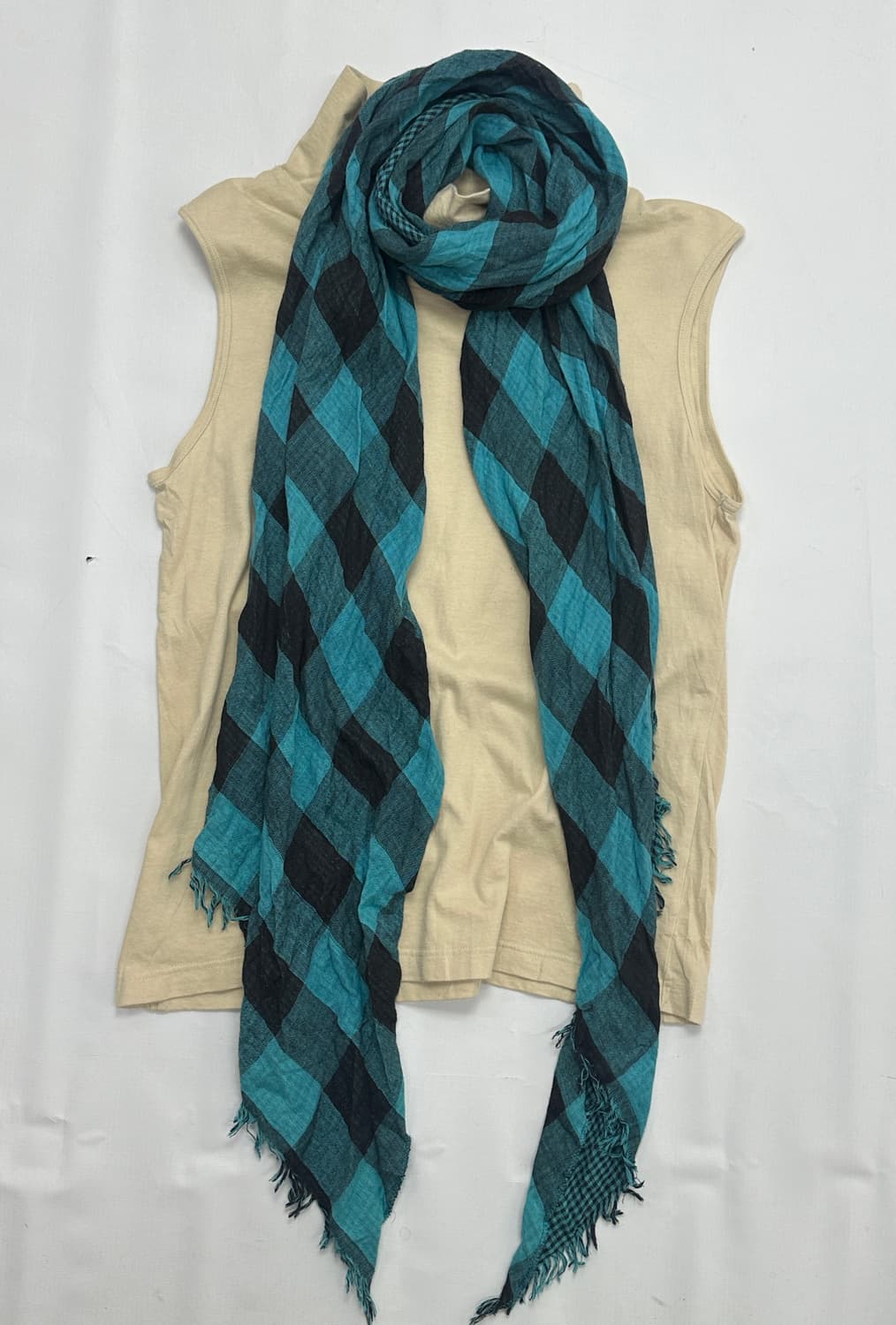 🩵펑크 보헤미안 너드걸 코디세트🩵 머플러 숏팬츠 슬리브리스 빈티지 상품이미지3