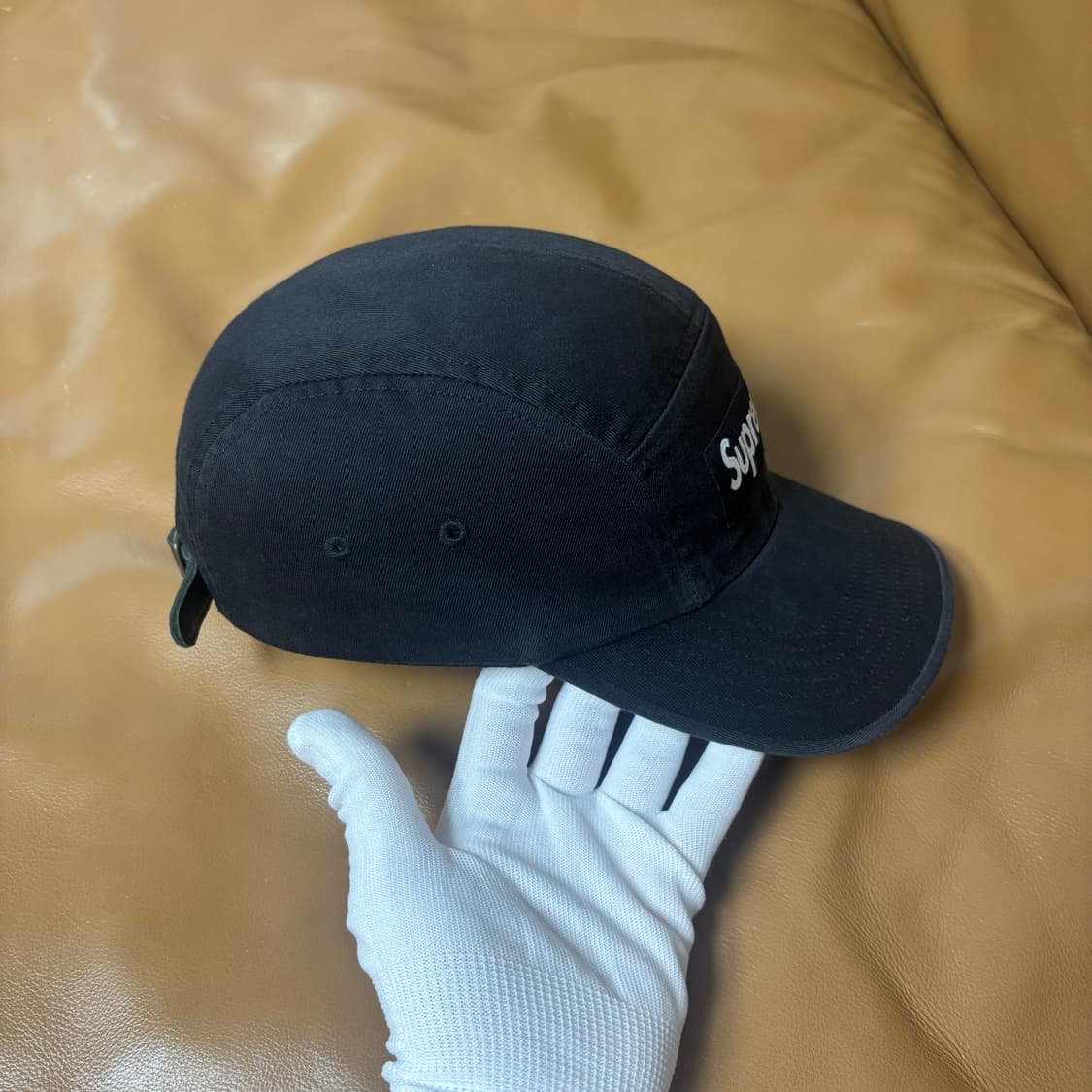 슈프림 캠프캡 모자 박스로고 워시드 블랙 상품이미지3