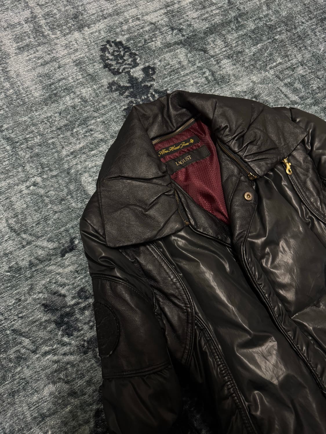 Lagust 00s archive pig skin biker down j 상품이미지2