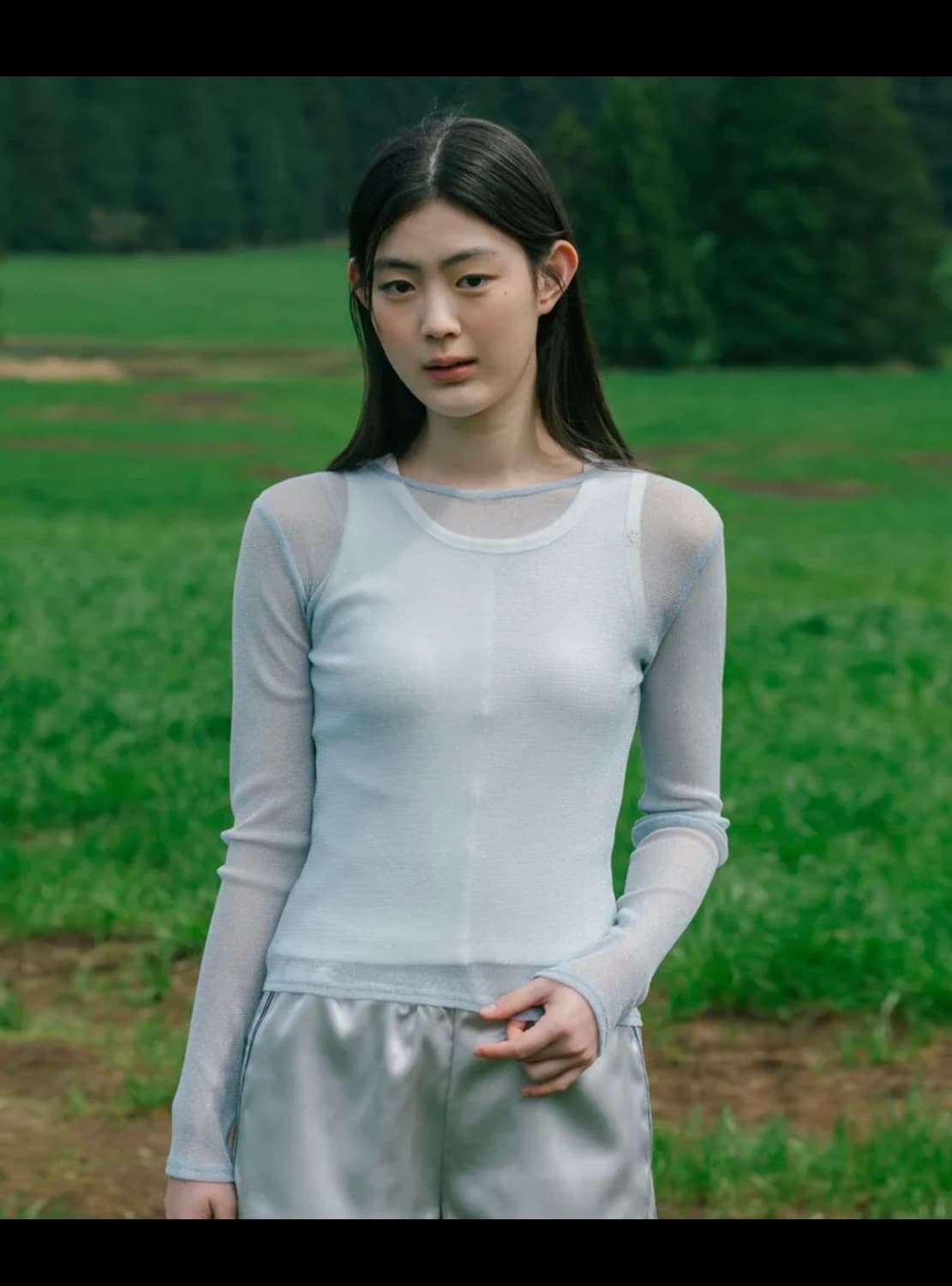 SHEER LONG SLEEVE TOP, SKY BLUE 상품이미지3