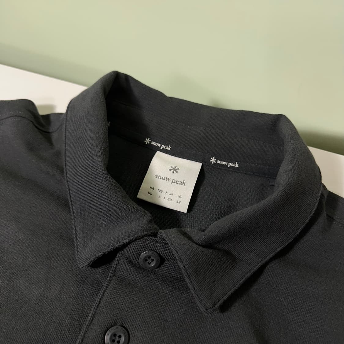 L-XL 105 스노우피크 먹색 긴팔카라티 PK티 상품이미지4