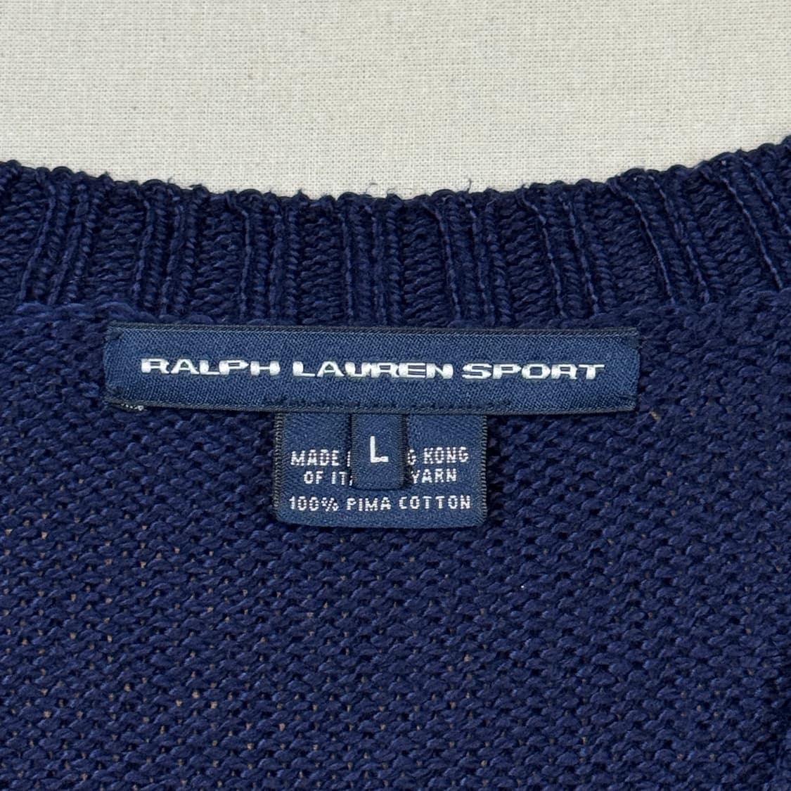 L) 폴로 랄프로렌 피마코튼 브이넥 니트 네이비 상품이미지6