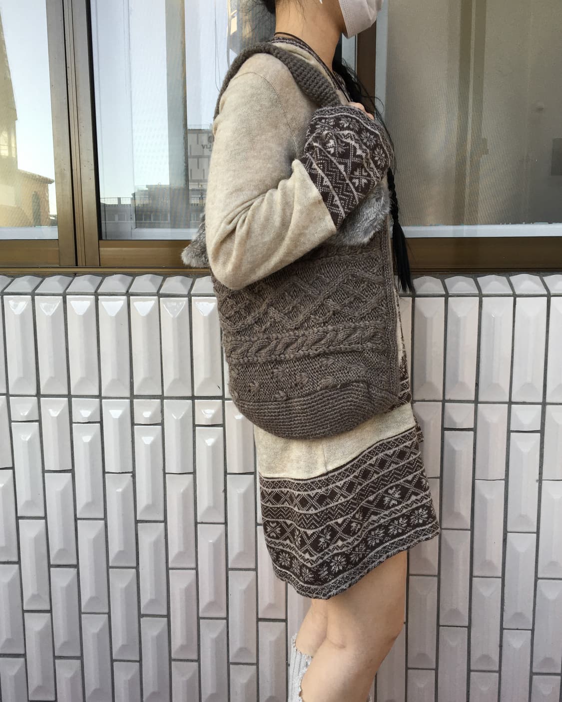  fur trimming knit bag 상품이미지8