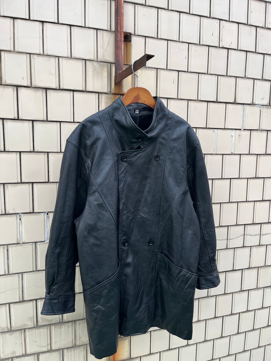 Vintage 소가죽 하이넥 카코트 상품이미지2