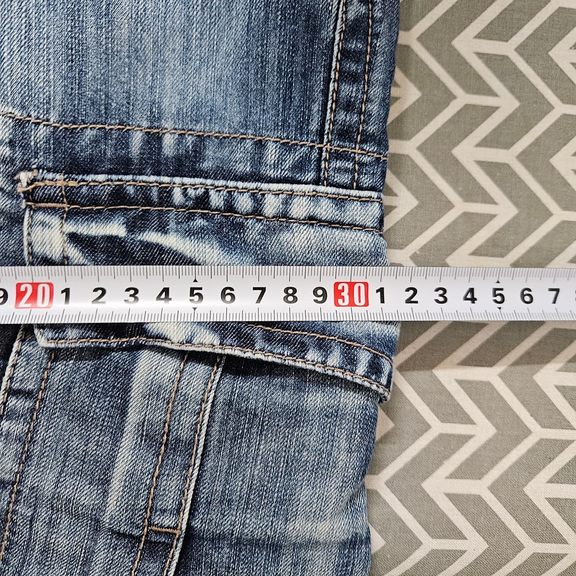 Y2k 빈티지 워싱 데님 카고 반바지 32 상품이미지6