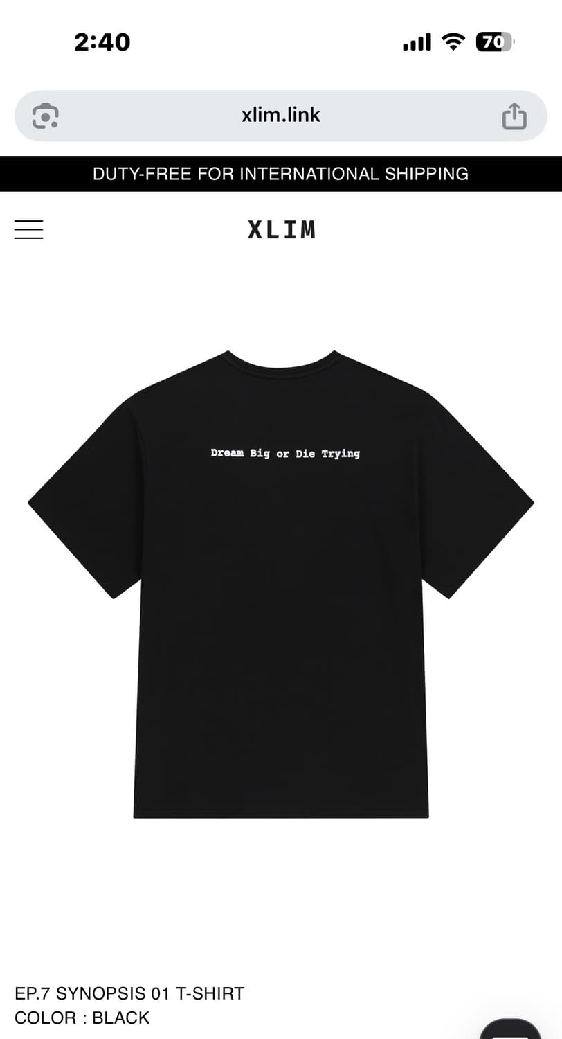 엑슬림 xlim ep7 01 t-shirt 상품이미지2