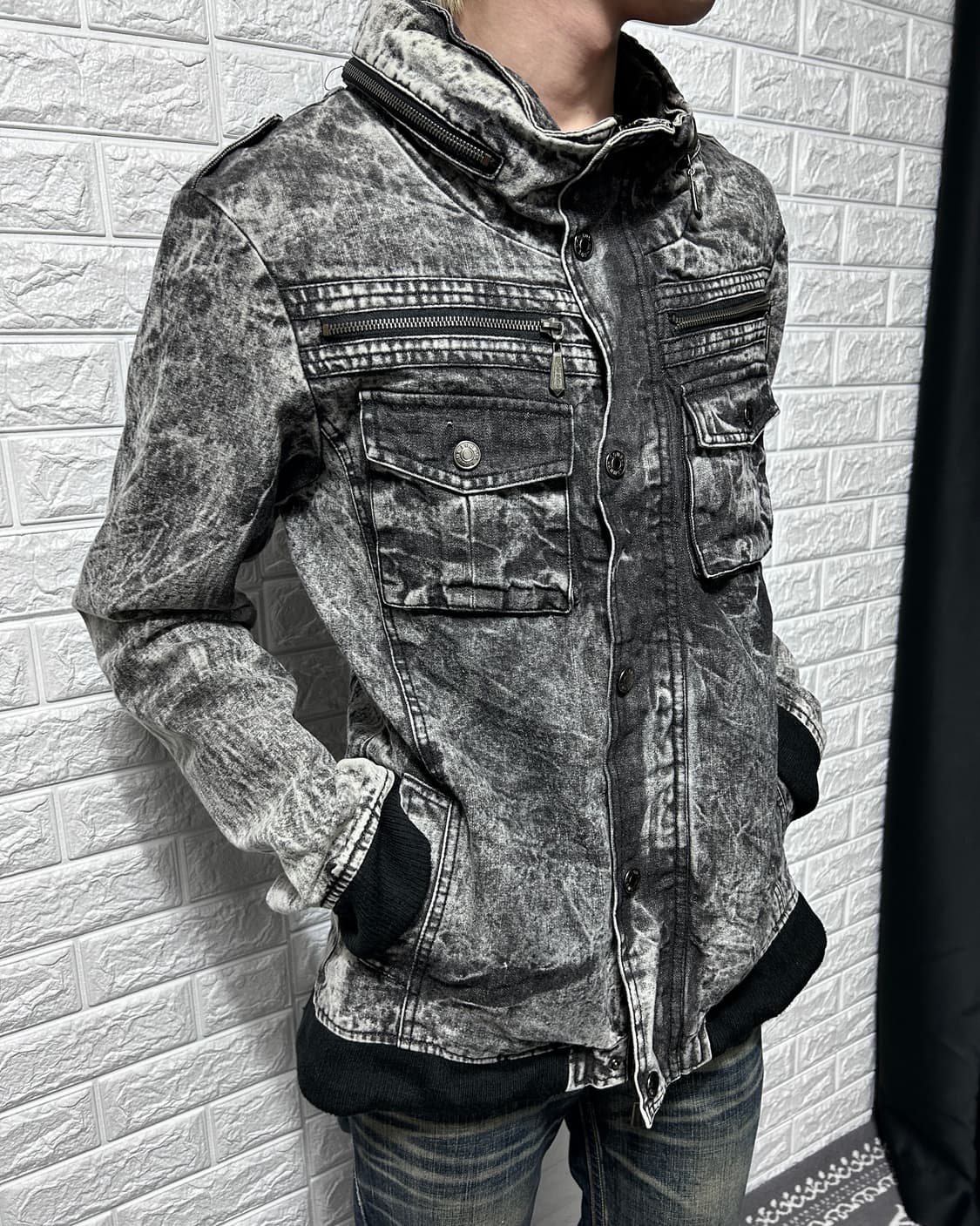 Lowbox 로우박스 보노넥 워싱 데님 자켓 상품이미지1