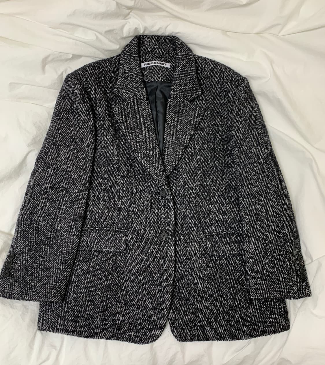 리본빛 칼마 헤링본 울 자켓 상품이미지4