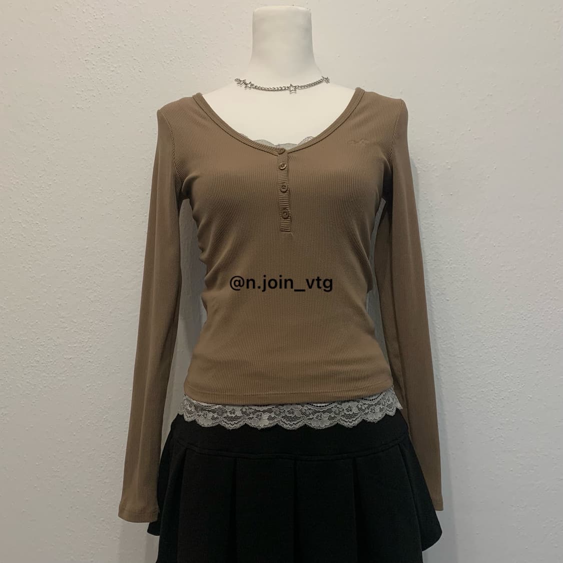 홀리스터 딥브라운 롱슬리브 아베크롬비 상품이미지1