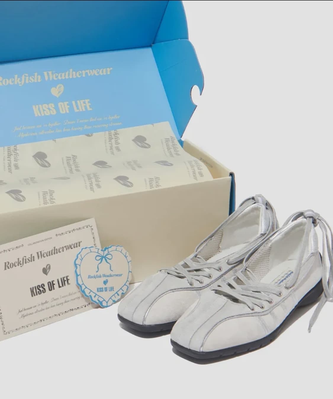 새상품)) 락피쉬웨더웨어 키스오브라이프 레이스업 스니커즈 실버 250 상품이미지4