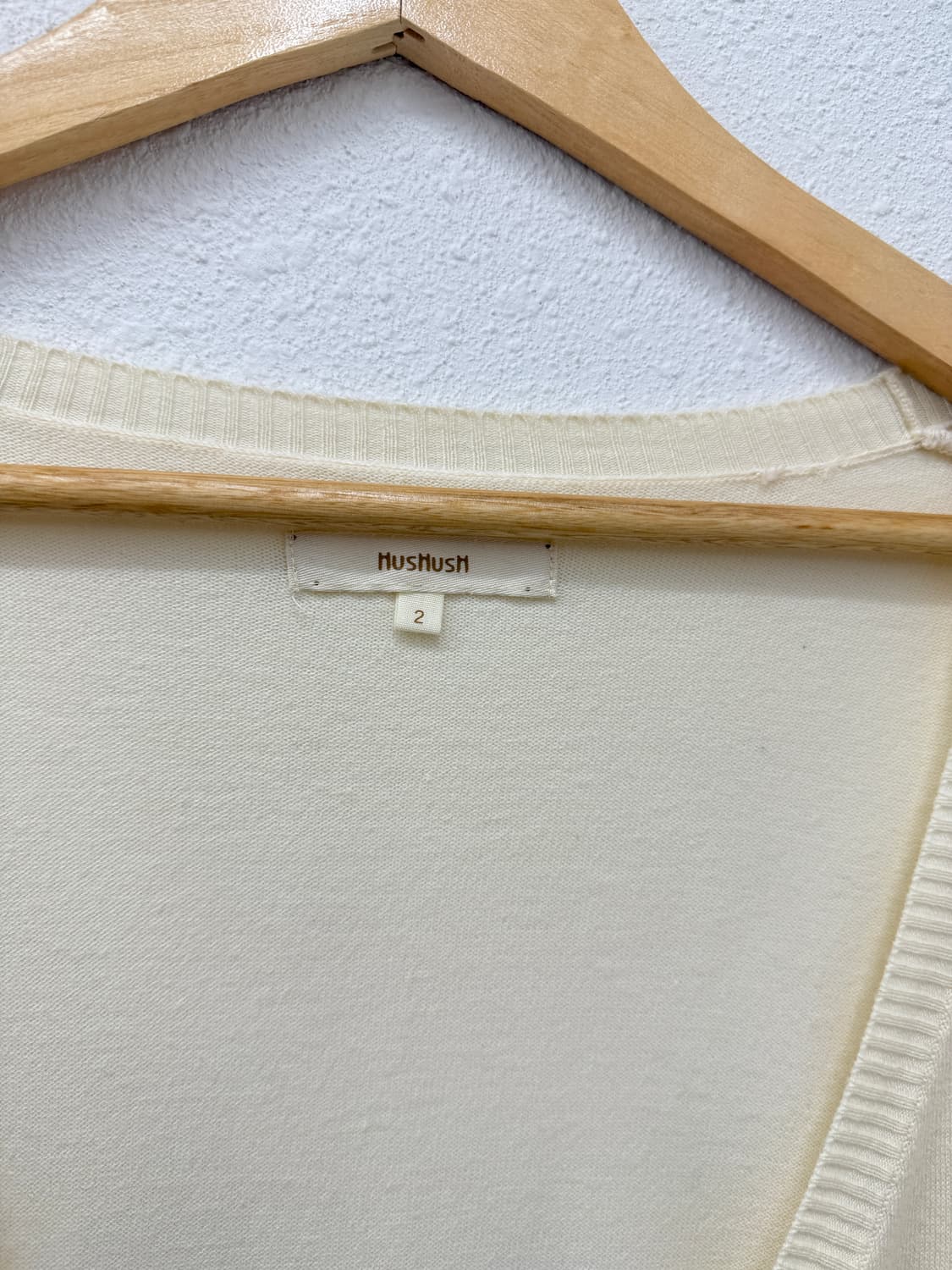 빈티지 Hushush 아이보리 레이어드 단추 니트 가디건 상품이미지6