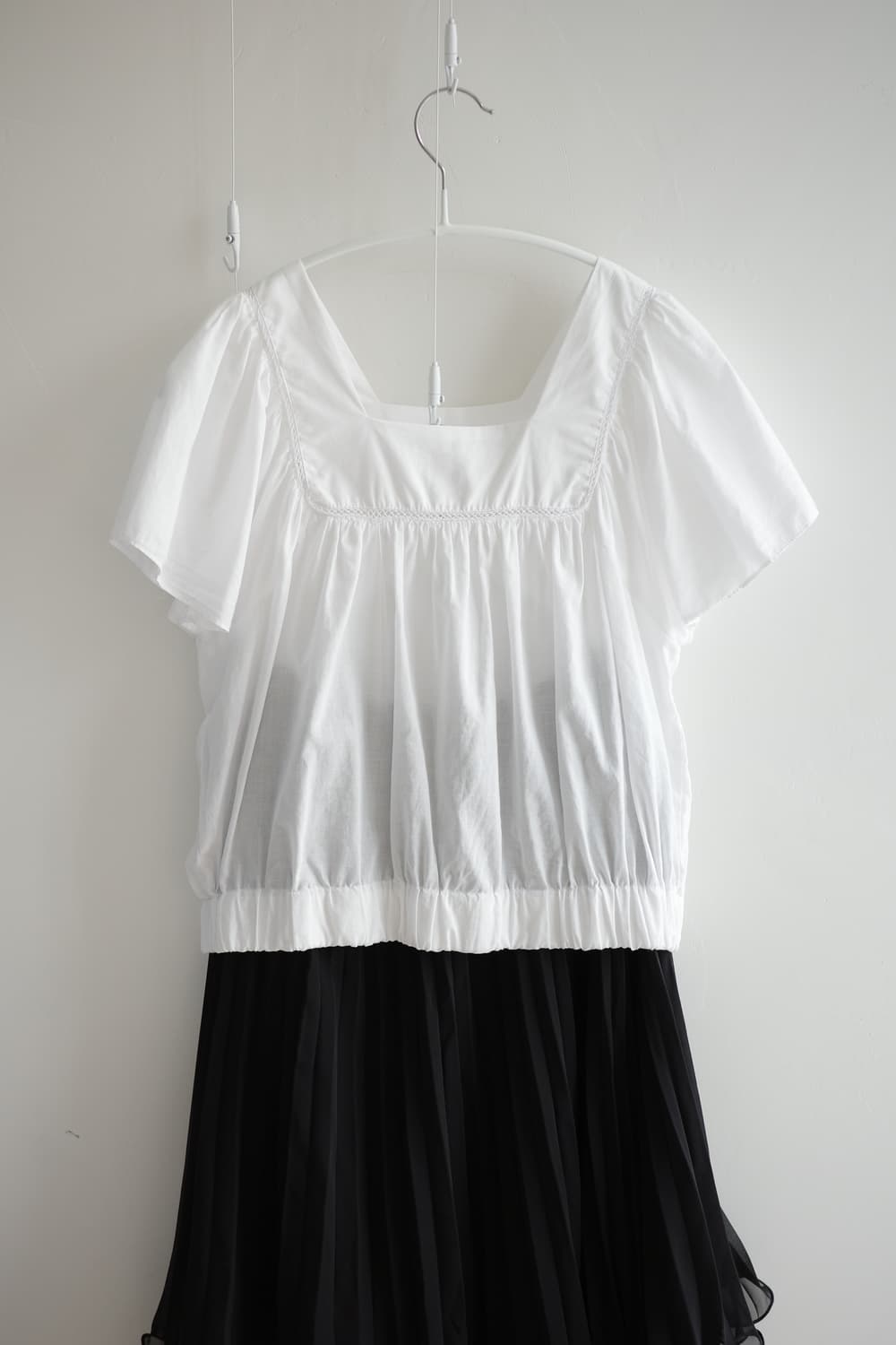Vintage white shirring blouse 상품이미지5