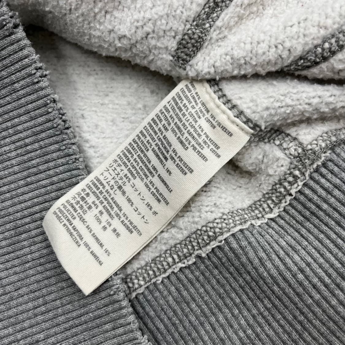 아베크롬비 와인 센터로고 그레이 후드집업 M 상품이미지7