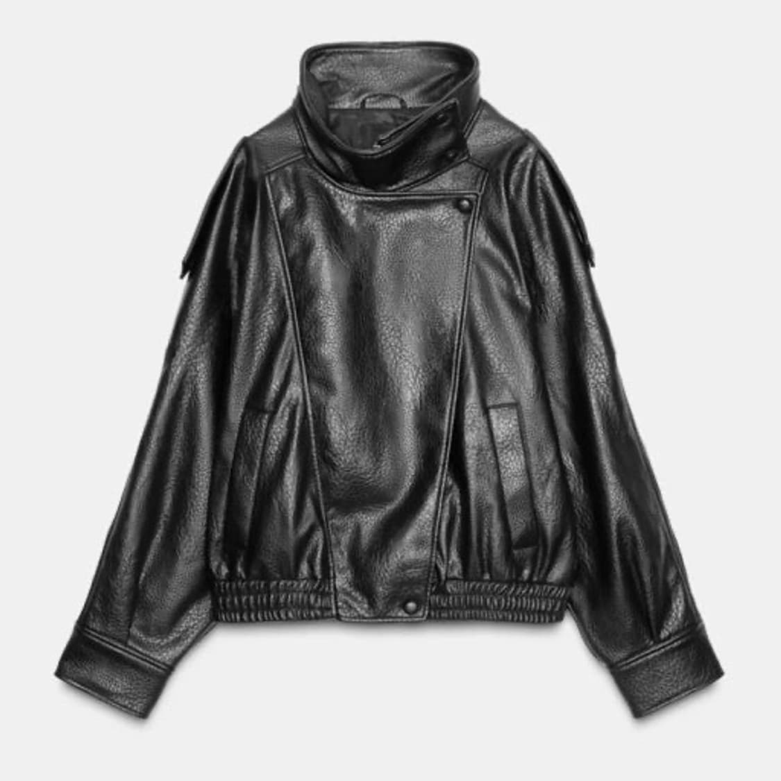 자라 페이크 레더 점퍼 블랙 상품이미지1