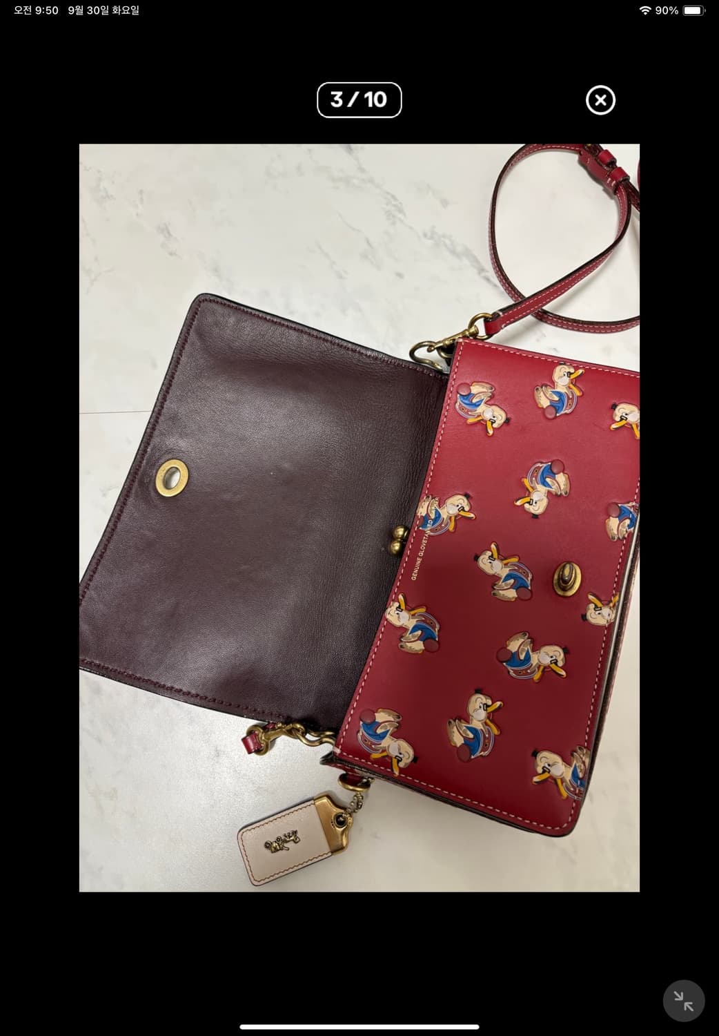 코치 도날드덕 레드 크로스백 상품이미지9