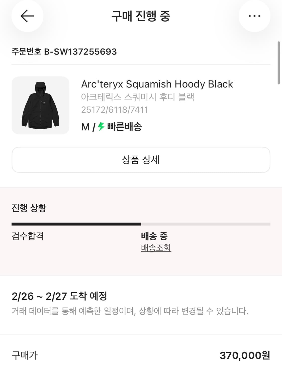 아크테릭스 스쿼미시 후디 M 상품이미지1