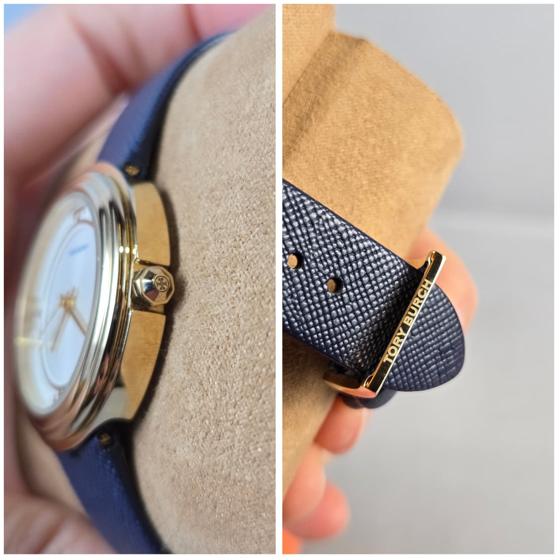 토리버치 베일리 금장 가죽 여성 손목 시계 네이비 정품 상품이미지6