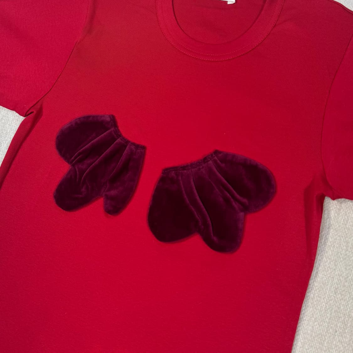 Velour Patch T-shirt Red  상품이미지3