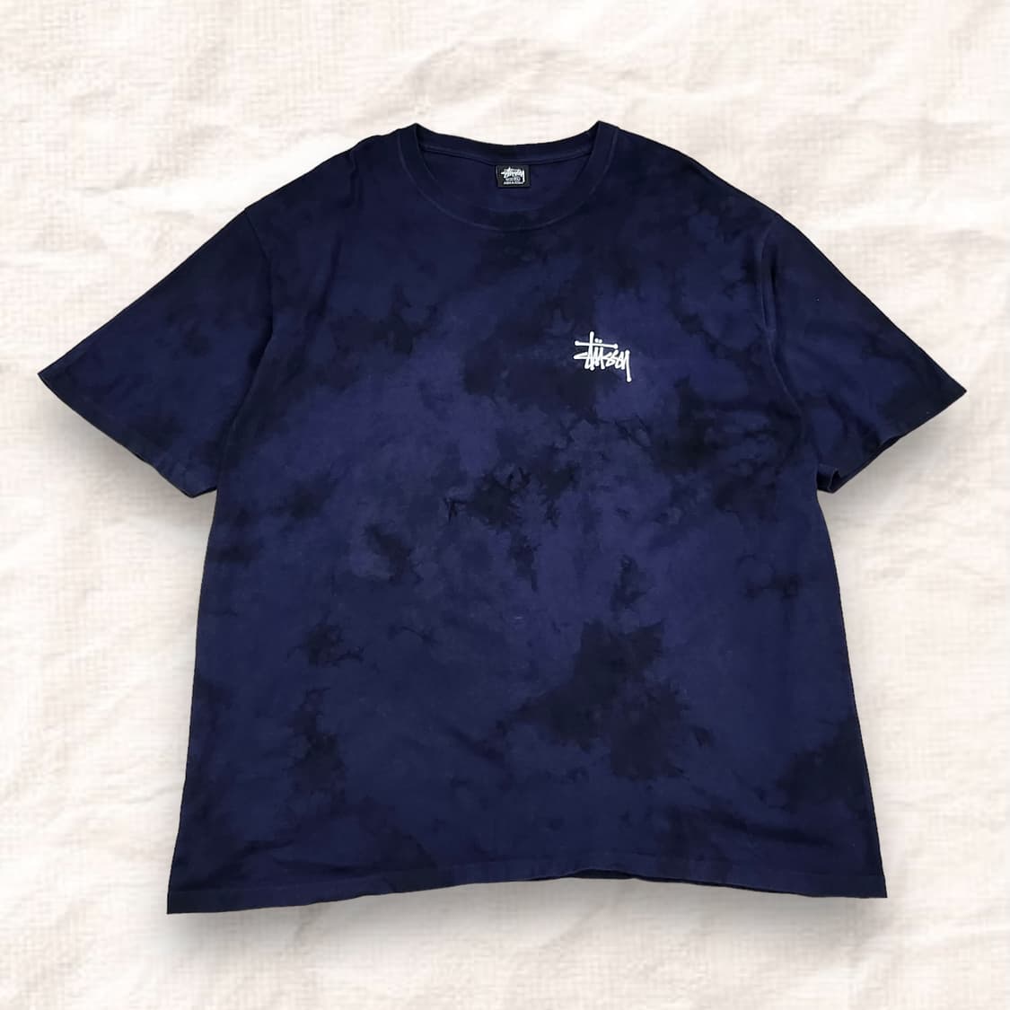 스투시 스탁로고 가먼트다잉 네이비 반팔티 상품이미지2