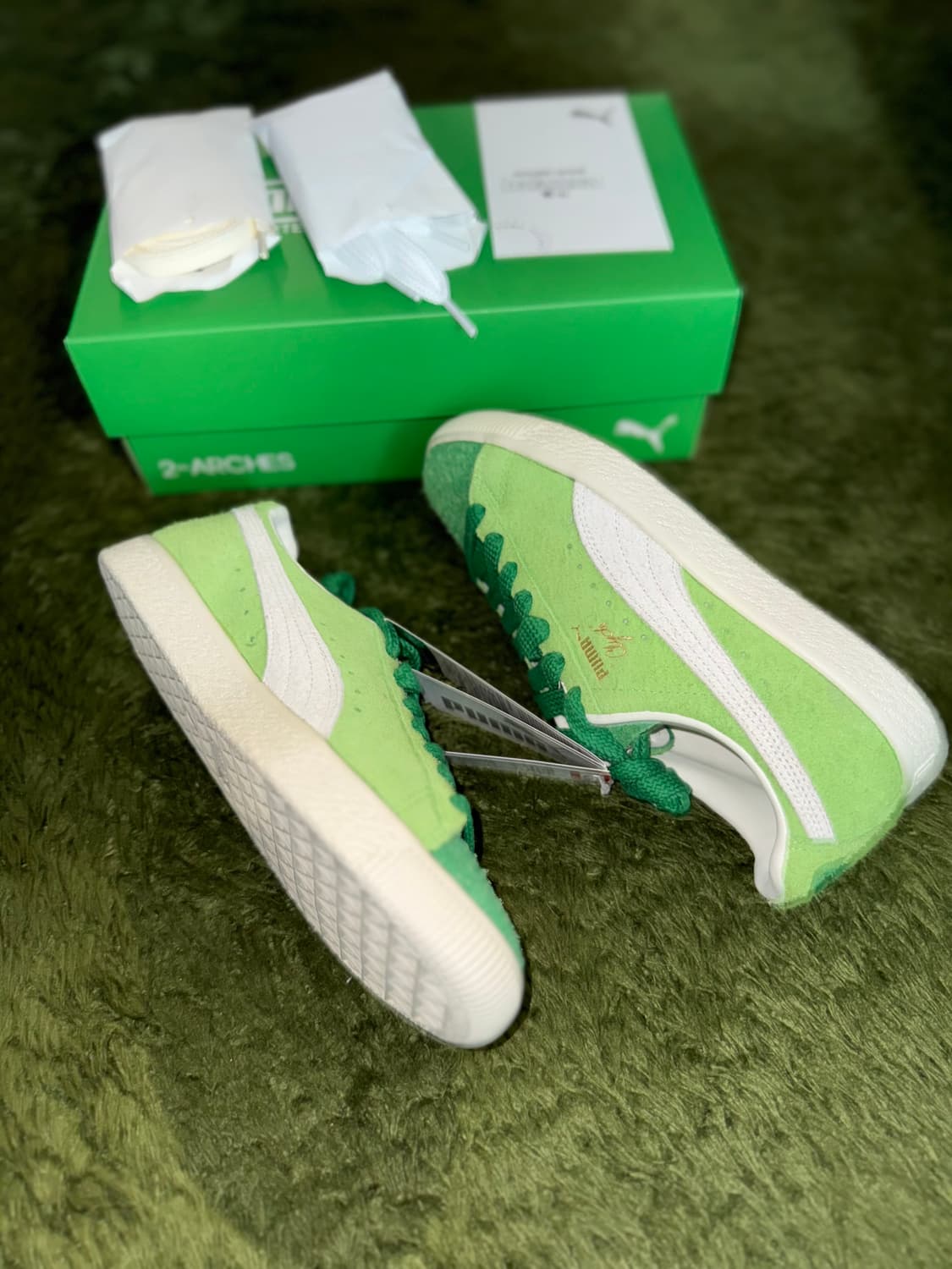 [240] 푸마 X 발란사 콜라보 클라이드 테니스 그린 아이보리 상품이미지5