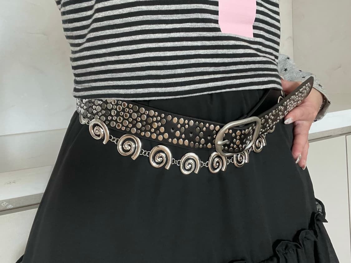 키치 골뱅이 레이어드 체인 벨트  상품이미지4