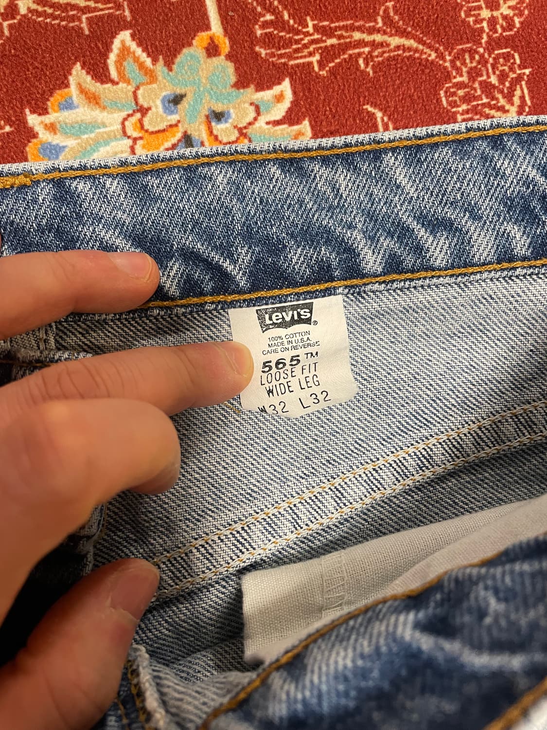 90s levis 565 32x32 wide leg 상품이미지4