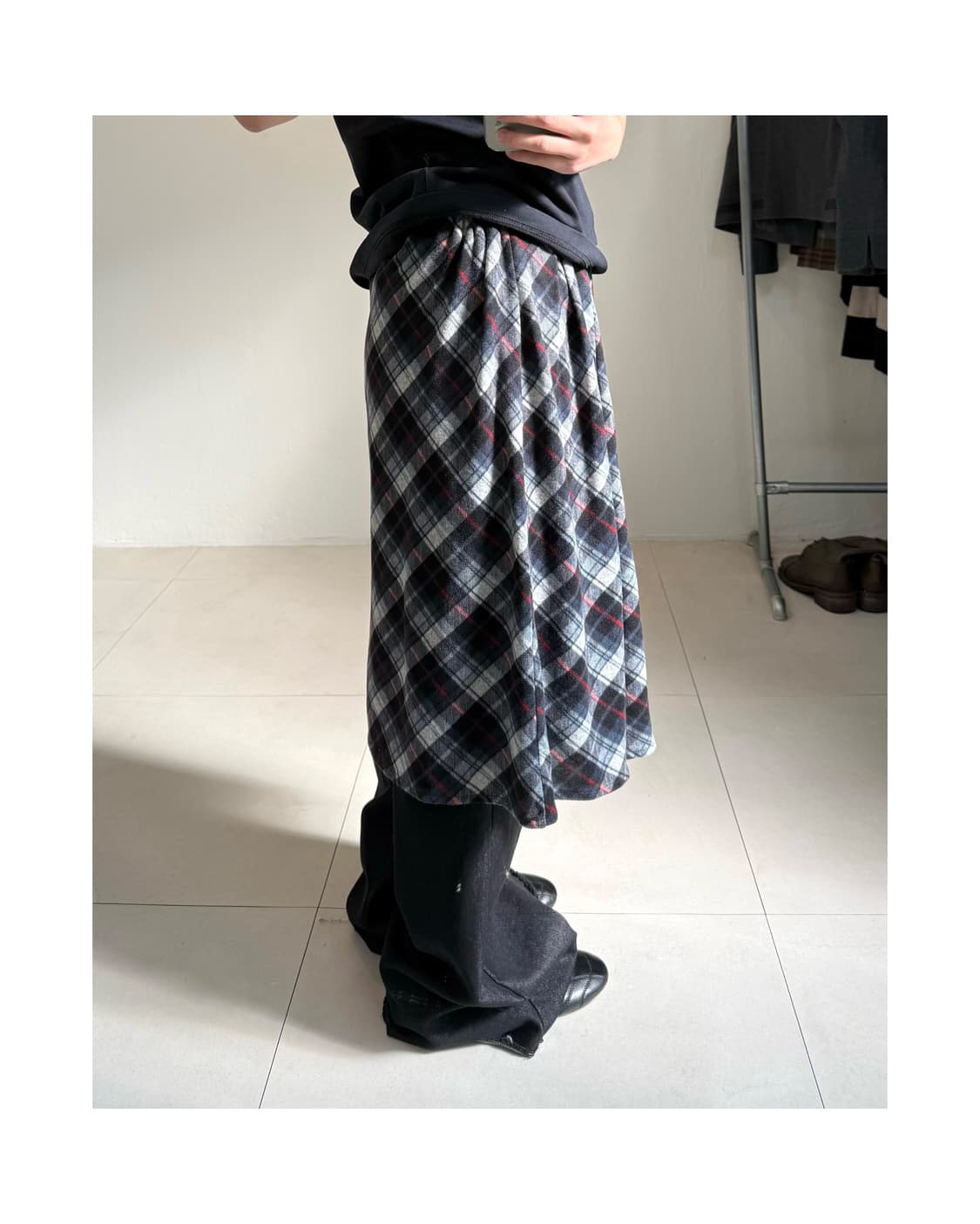 빈티지 체크 스커트 상품이미지2
