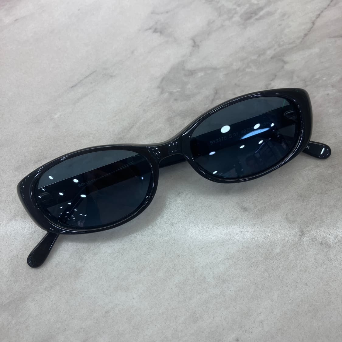 D12 보이런던 BOYLONDON 블랙 실버 오벌 콤비 선글라스 상품이미지1