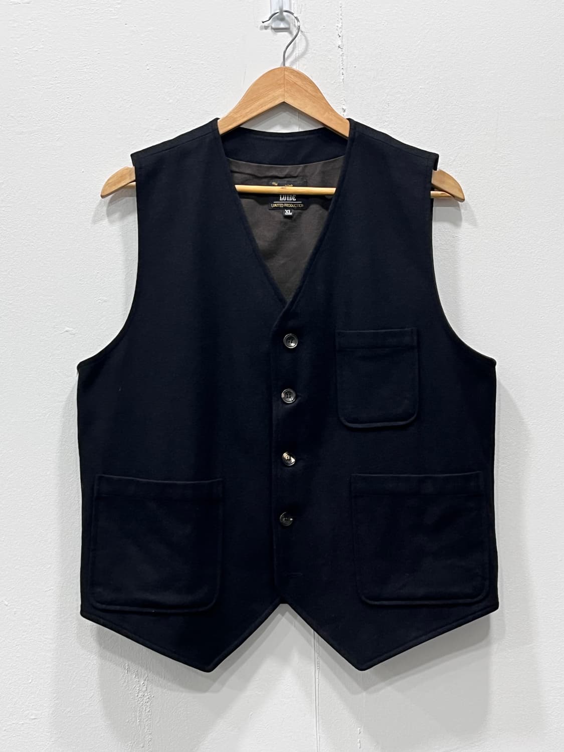 Vintage 루이드 울 블랙 베스트 XL 상품이미지2