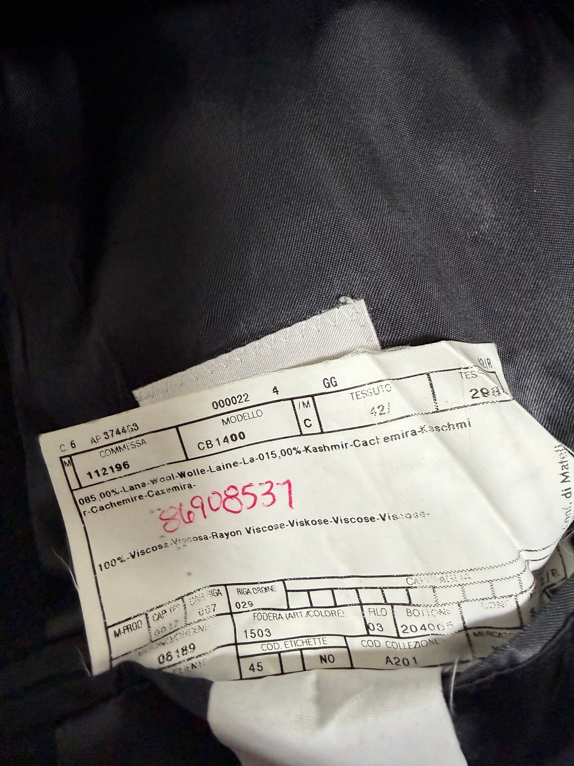 아르마니 꼴레지오니 울 캐시미어 롱 코트 상품이미지3