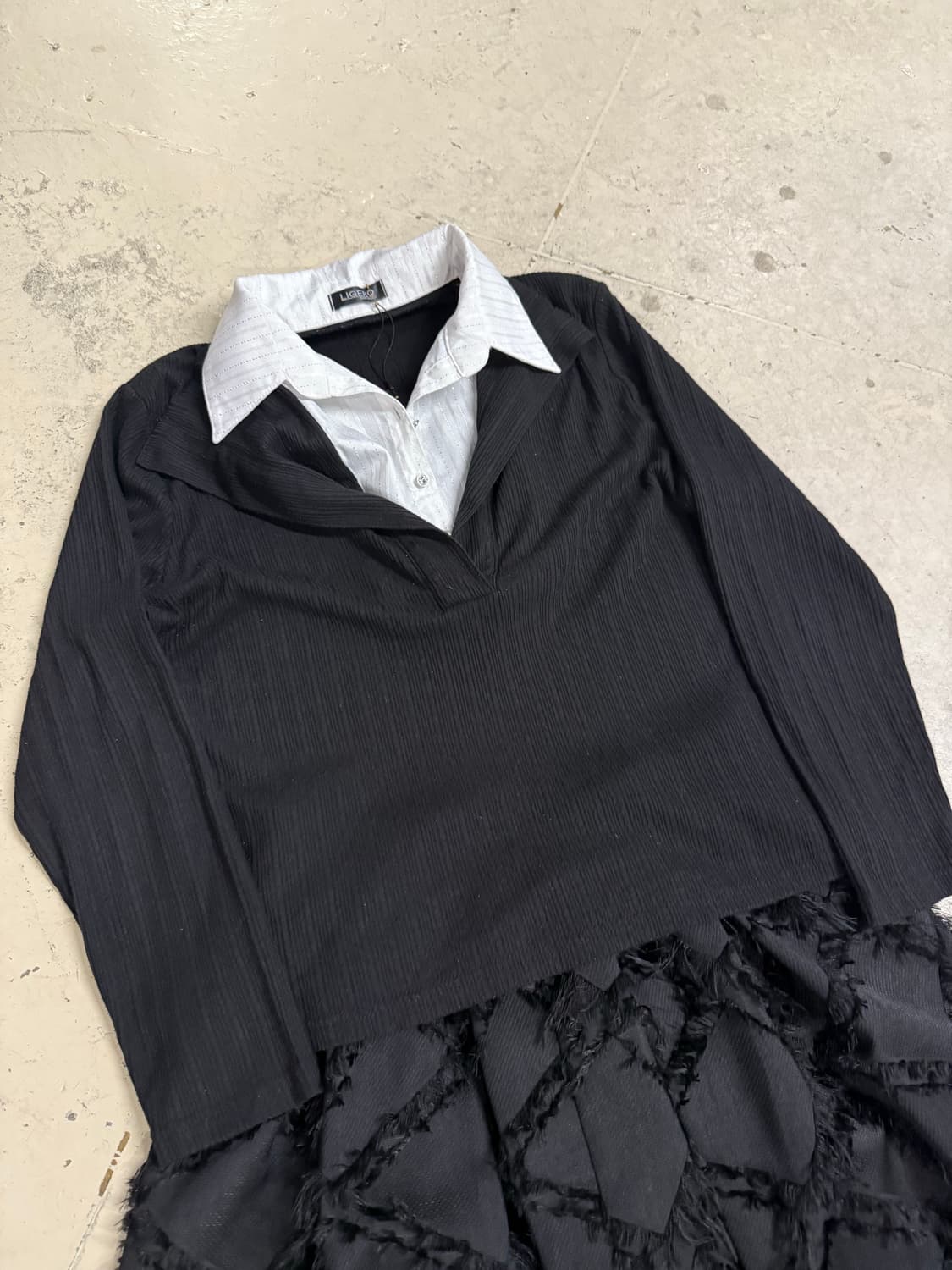 shirt layered detail long sleeve 상품이미지4