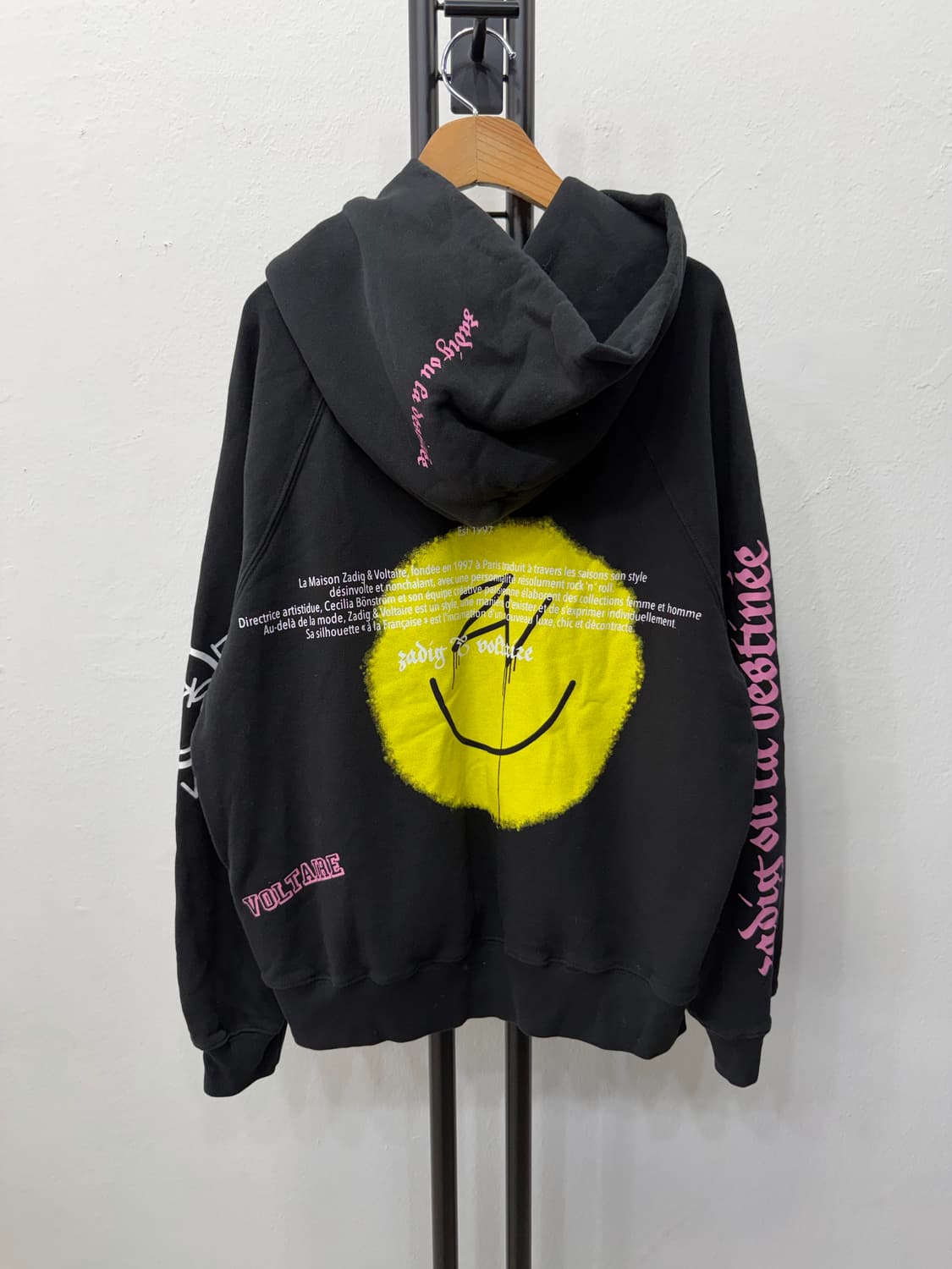 정품) 쟈딕앤볼테르 레터링 오버핏 후드티 S 상품이미지5