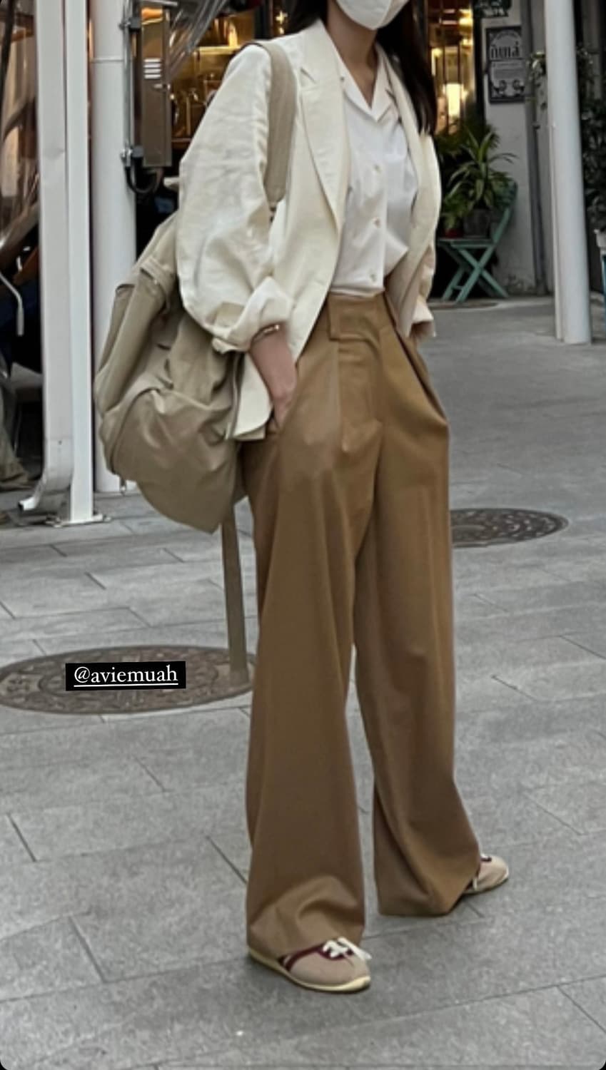 아비에무아 플란넬 트라우저 카멜 슬랙스 상품이미지1