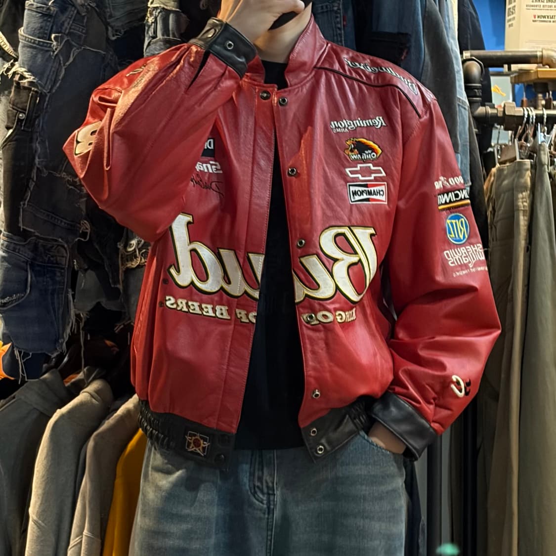 [No.9] JH Design 버드 와이저 레더 레이싱자켓 상품이미지7