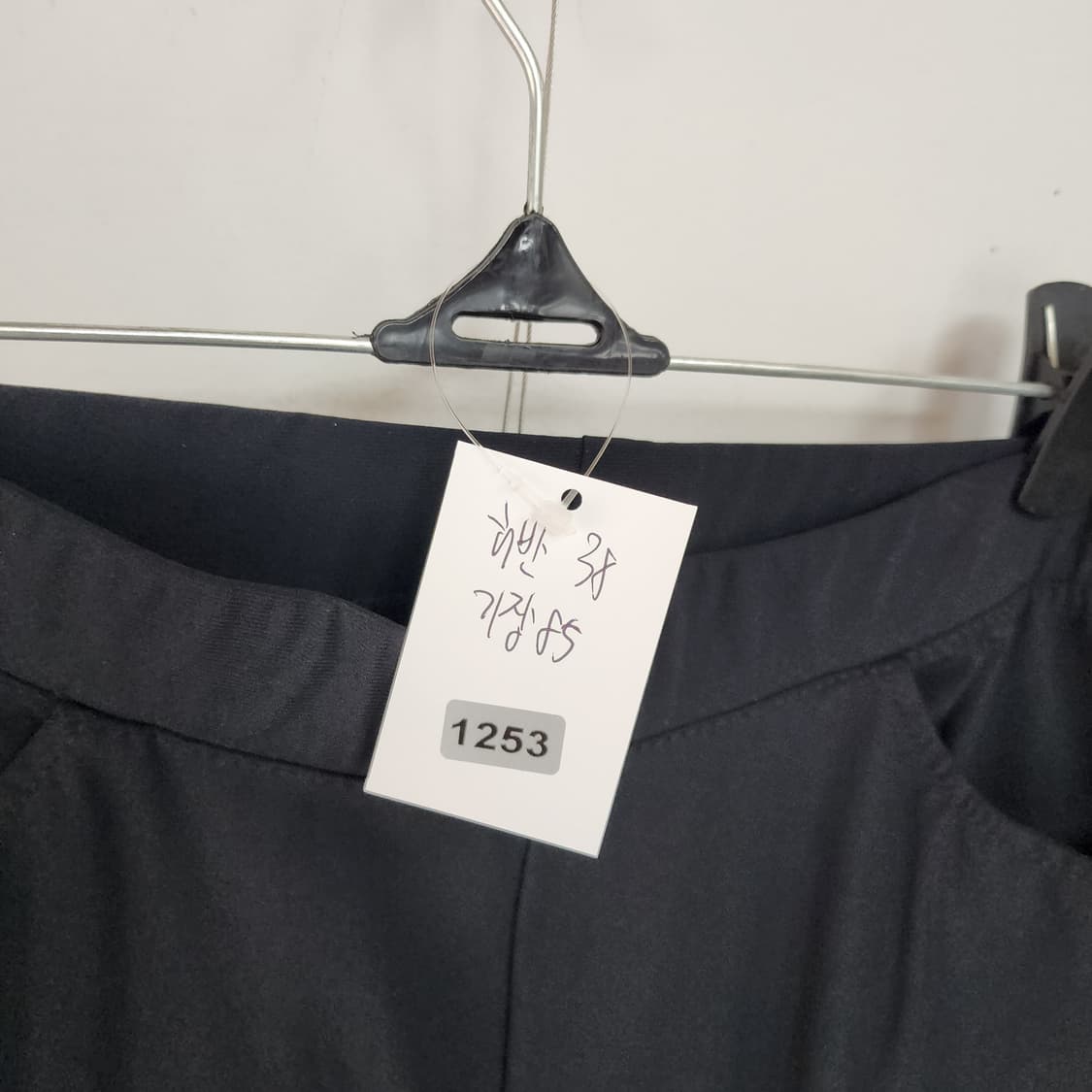 블랙 레이스 진주 장식 스판 부츠컷 바지 상품이미지6