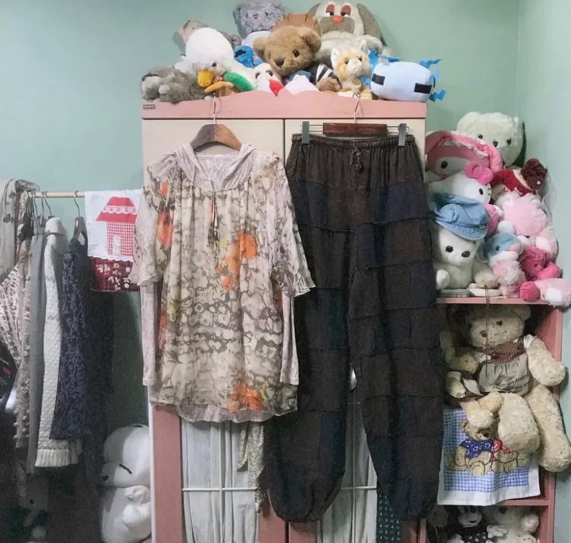 카모메산장 히피 코디세트 패치바지 태국 상품이미지1