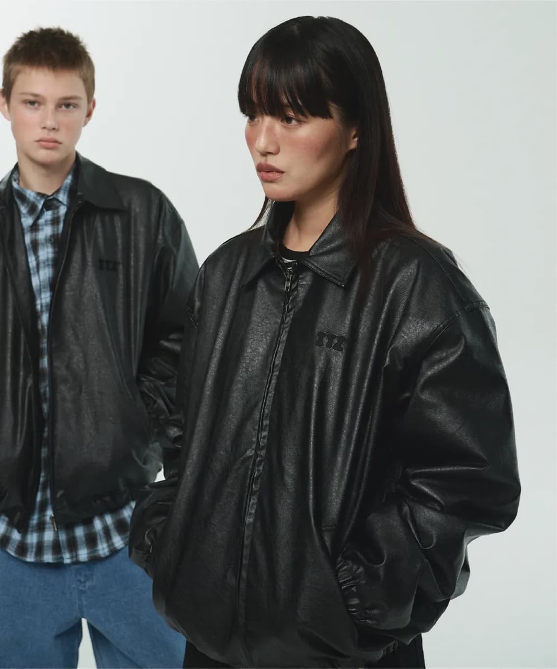 ITZAVIBE 잇자바이브 비건 레더 자켓 상품이미지1