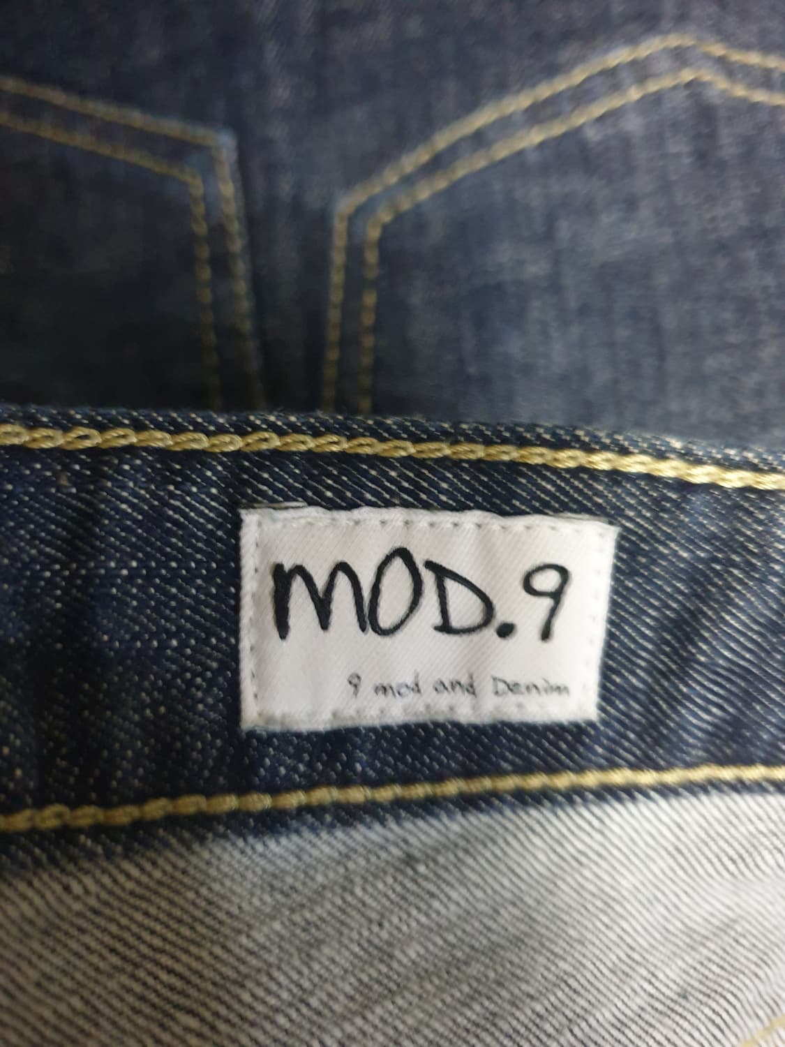 모드나인 MOD1 레귤러 스트레이트 소울인디고 생지 데님진 (32) 상품이미지6