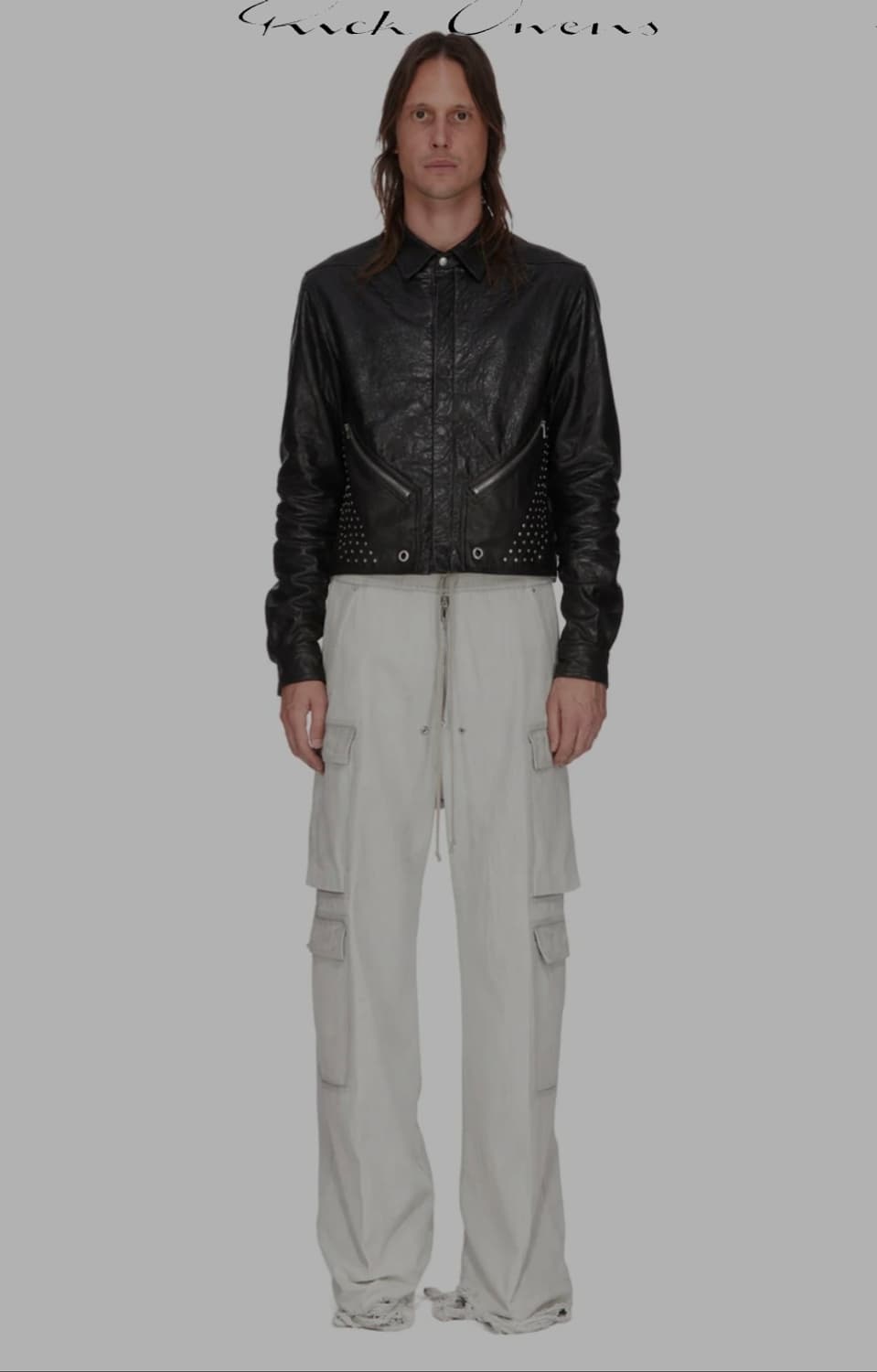 릭오웬스 SS26 TEMPLE 런웨이 투어 앨리스 레더 자켓 48사이즈 상품이미지4